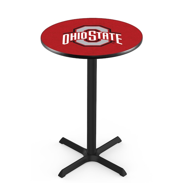 42" Blk Wrinkle Ohio State Pub Table